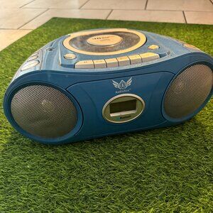 AudioAce Portable CD Boombox w/ Bluetooth FM Radio Blue